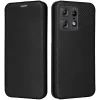 Coque portefeuille Phonesta Carbon Fiber Skin pour Motorola Edge 50 Pro - Noir
