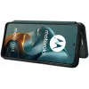 Coque portefeuille Phonesta Carbon Fiber Skin pour Motorola Moto G05 / Moto E15 - Vert foncé 3