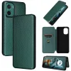 Coque portefeuille Phonesta Carbon Fiber Skin pour Motorola Moto G05 / Moto E15 - Vert foncé 7
