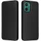 Coque portefeuille Phonesta Carbon Fiber Skin pour Motorola Moto G05 / Moto E15 - Noir