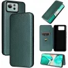 Coque portefeuille Phonesta Carbon Fiber Skin pour Asus Zenfone 12 Ultra - Vert foncé 0