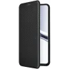 Coque portefeuille Phonesta Carbon Fiber Skin pour Xiaomi Redmi Note 15 4G/5G / Xiaomi Poco M8 - Noir 1