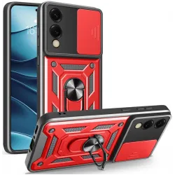 Coque arrière Phonesta CamShield pour Samsung Galaxy S25 Edge - Rouge