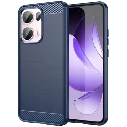 Coque arrière en silicone Phonesta Carbon pour Oppo Reno13 Pro - Bleu