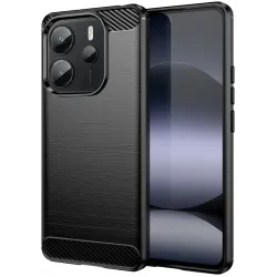 Coque arrière en silicone Phonesta Carbon pour Xiaomi Redmi Note 14 4G - Noir