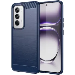 Coque arrière en silicone Phonesta Carbon pour Oppo Reno12 - Bleu
