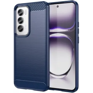 Coque arrière en silicone Phonesta Carbon pour Oppo Reno12 Pro - Bleu