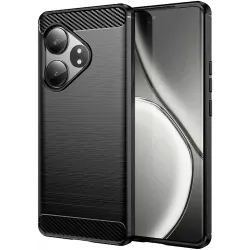 Coque arrière en silicone Phonesta Carbon pour Realme GT 6 - Noir