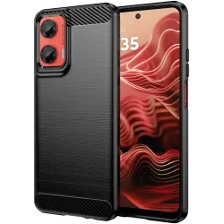 Coque arrière en silicone Phonesta Carbon pour Motorola Moto G35 - Noir