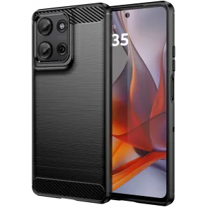 Coque arrière en silicone Phonesta Carbon pour Motorola Moto G75 - Noir