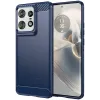 Coque arrière en silicone Phonesta Carbon pour Motorola Edge 50 Pro - Bleu