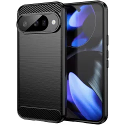 Coque arrière en silicone Phonesta Carbon pour Google Pixel 10 / 10 Pro - Noir