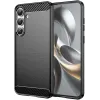 Coque arrière en silicone Phonesta Carbon pour Samsung Galaxy S25 FE - Noir