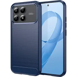 Coque arrière en silicone Phonesta Carbon pour Xiaomi Poco F8 Pro - Bleu