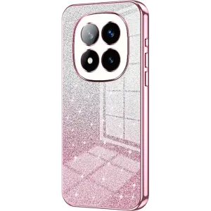 Coque arrière en silicone Phonesta Crystal Sparkle pour Xiaomi Redmi Note 14 Pro Plus - Rose