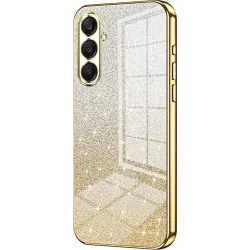 Coque arrière en silicone Phonesta Crystal Sparkle pour Samsung Galaxy A26 - Or