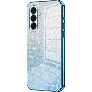 Coque arrière en silicone Phonesta Crystal Sparkle pour Samsung Galaxy A36 - Bleu