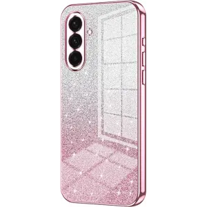 Coque arrière en silicone Phonesta Crystal Sparkle pour Samsung Galaxy A36 - Rose