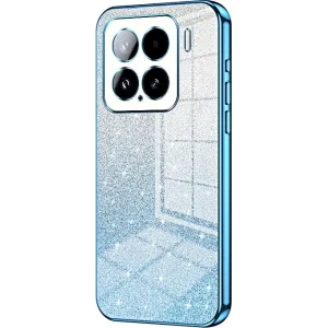 Coque arrière en silicone Phonesta Crystal Sparkle pour Xiaomi 15 - Bleu