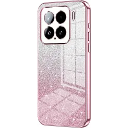 Coque arrière en silicone Phonesta Crystal Sparkle pour Xiaomi 15 - Rose