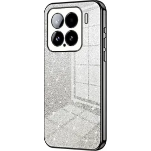 Coque arrière en silicone Phonesta Crystal Sparkle pour Xiaomi 15 - Noir