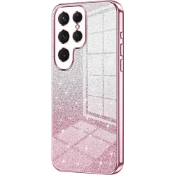 Coque arrière en silicone Phonesta Crystal Sparkle pour Samsung Galaxy S25 Ultra - Rose