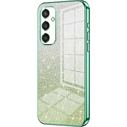 Coque arrière en silicone Phonesta Crystal Sparkle pour Samsung Galaxy S25 - Vert
