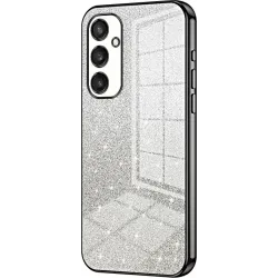 Coque arrière en silicone Phonesta Crystal Sparkle pour Samsung Galaxy S25 - Noir