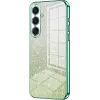 Coque arrière en silicone Phonesta Crystal Sparkle pour Samsung Galaxy S25 Plus - Vert