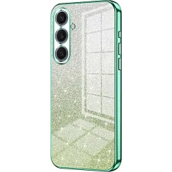 Coque arrière en silicone Phonesta Crystal Sparkle pour Samsung Galaxy S25 Plus - Vert