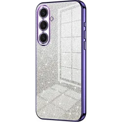 Coque arrière en silicone Phonesta Crystal Sparkle pour Samsung Galaxy S25 Plus - Violet