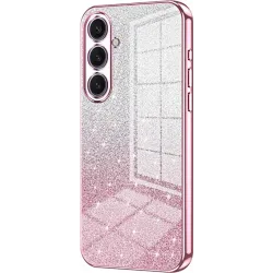 Coque arrière en silicone Phonesta Crystal Sparkle pour Samsung Galaxy S25 Plus - Rose