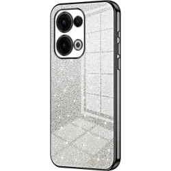 Coque arrière en silicone Phonesta Crystal Sparkle pour Oppo Reno13 - Noir