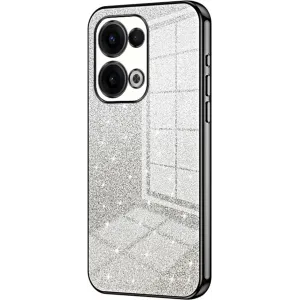 Coque arrière en silicone Phonesta Crystal Sparkle pour Oppo Reno13 - Noir