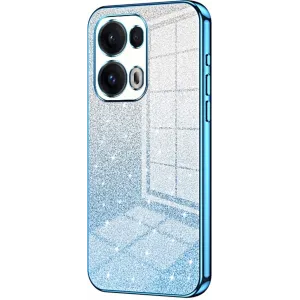 Coque arrière en silicone Phonesta Crystal Sparkle pour Oppo Reno13 Pro - Bleu