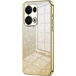 Coque arrière en silicone Phonesta Crystal Sparkle pour Oppo Reno13 Pro - Or