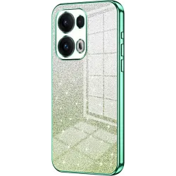 Coque arrière en silicone Phonesta Crystal Sparkle pour Oppo Reno13 Pro - Vert
