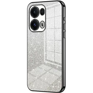 Coque arrière en silicone Phonesta Crystal Sparkle pour Oppo Reno13 Pro - Noir