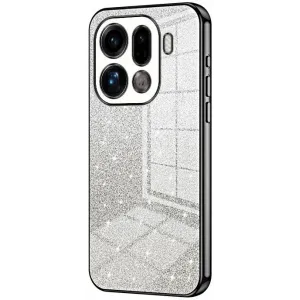 Coque arrière en silicone Phonesta Crystal Sparkle pour Oppo Find X9 Pro - Noir
