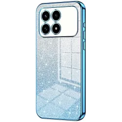 Coque arrière en silicone Phonesta Crystal Sparkle pour Xiaomi Poco F8 Pro - Bleu
