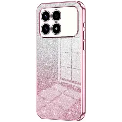Coque arrière en silicone Phonesta Crystal Sparkle pour Xiaomi Poco F8 Pro - Rose