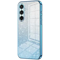 Coque arrière en silicone Phonesta Crystal Sparkle pour Samsung Galaxy S25 FE - Bleu