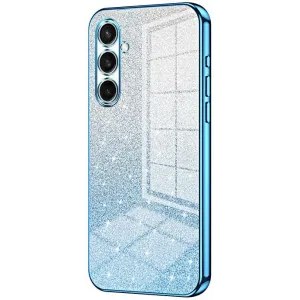 Coque arrière en silicone Phonesta Crystal Sparkle pour Samsung Galaxy S25 FE - Bleu