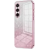 Coque arrière en silicone Phonesta Crystal Sparkle pour Samsung Galaxy S25 FE - Rose