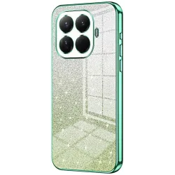Coque arrière en silicone Phonesta Crystal Sparkle pour Xiaomi 15T Pro - Vert