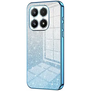 Coque arrière en silicone Phonesta Crystal Sparkle pour Xiaomi 17 - Bleu