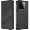 Coque portefeuille Phonesta Embossed Lines pour Xiaomi 15 - Noir