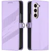 Coque portefeuille Phonesta Embossed Lines pour Samsung Galaxy Z Fold 6 - Violet