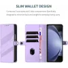 Coque portefeuille Phonesta Embossed Lines pour Samsung Galaxy Z Fold 6 - Violet 6