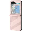 Coque arrière Phonesta Embossed Lines pour Samsung Galaxy Z Flip 7 FE / Z Flip 6 - Rose